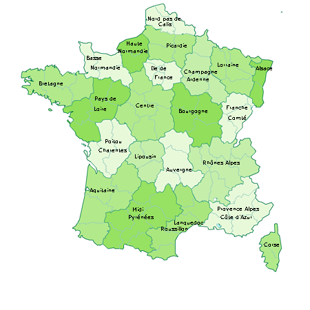 Carte des régions